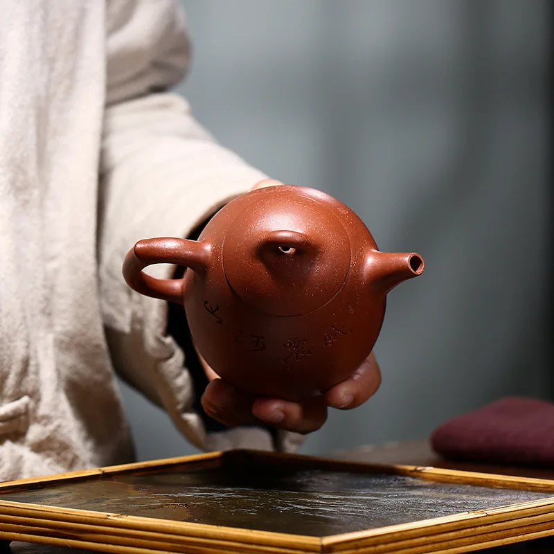 Tiger Roar And Qin Quan's Teapot Carved In Jiangpo Mud Zisha Teapot Yixing Handmade Pot Kung-fu Teaware  Purple Clay Drinkware
