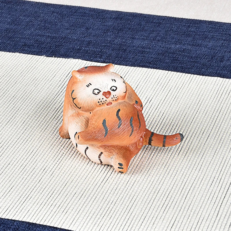 Tiger Tea Set Purplue Sand Tea Pet Decoration Goda Takeshi Cartoon Creative Handmade Boutique Supportable Zen Tea Ceremony Acces