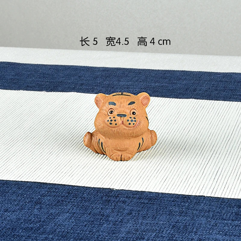 Tiger Tea Set Purplue Sand Tea Pet Decoration Goda Takeshi Cartoon Creative Handmade Boutique Supportable Zen Tea Ceremony Acces