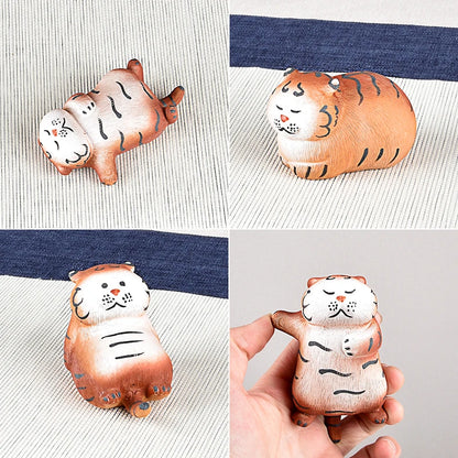 Tiger Tea Set Purplue Sand Tea Pet Decoration Goda Takeshi Cartoon Creative Handmade Boutique Supportable Zen Tea Ceremony Acces