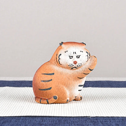 Tiger Tea Set Purplue Sand Tea Pet Decoration Goda Takeshi Cartoon Creative Handmade Boutique Supportable Zen Tea Ceremony Acces
