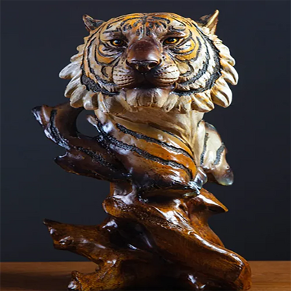 Tiger head Wolf animal head resin L Eagle, handicrafts decoration home office wine cabinet animal decorations retro decoration