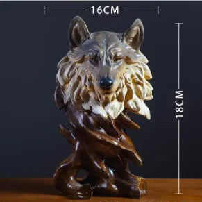 Tiger head Wolf animal head resin L Eagle, handicrafts decoration home office wine cabinet animal decorations retro decoration