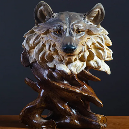 Tiger head Wolf animal head resin L Eagle, handicrafts decoration home office wine cabinet animal decorations retro decoration