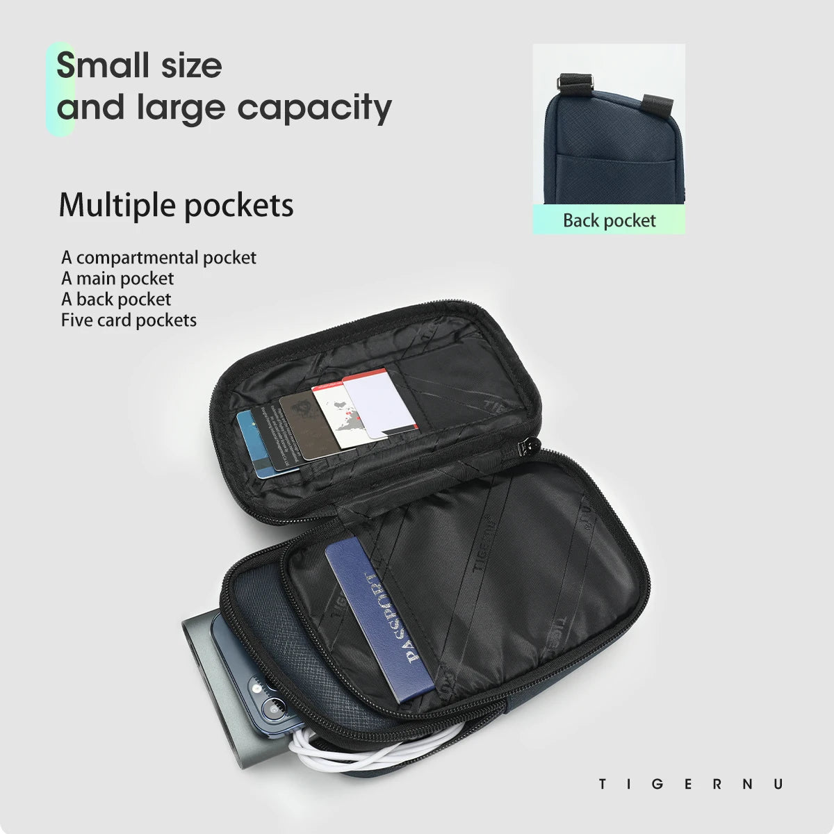 Tigernu 2024 New Female Mini Bags Multiple Pockets Light Weight Handbags Fashion Waterproof Outdoor Women Sling Bags Phone Bags