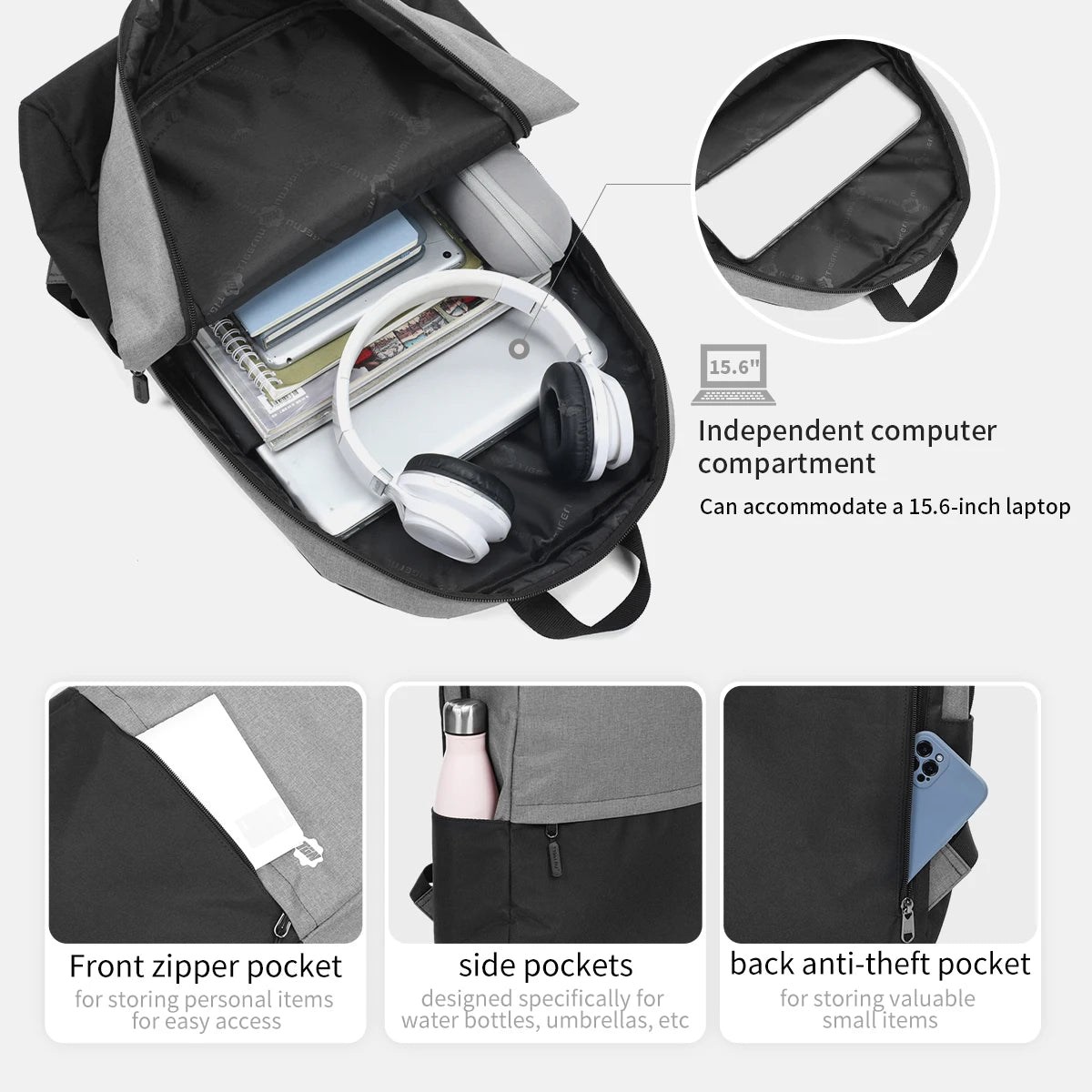Tigernu 2024 Newest School Backpack Casual Functional Bags For Girls Outdoor Large Capacity Super Light Weight Laptop Backpack