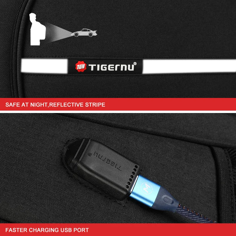 Tigernu Anti Theft Laptop Backpack USB Charging Travel Backbag Women Large Capacity School Bags Fashion Female Travel Backpack