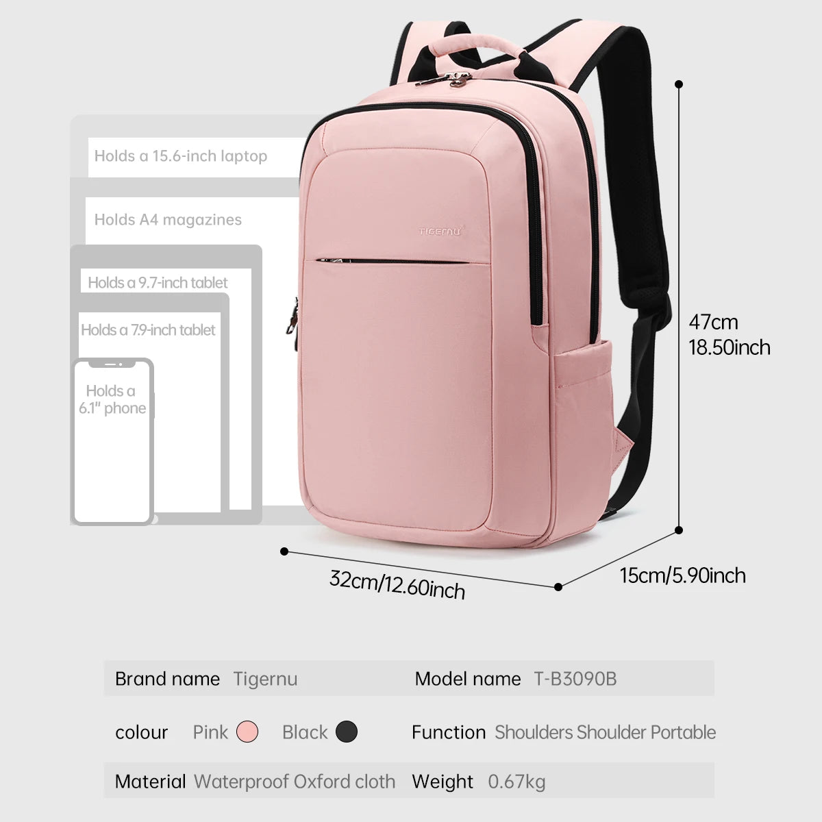 Tigernu Anti Theft Laptop Backpack Waterproof Bagpack Lightweight Women Backpacks School Bags For Women Travel Backpacks Female