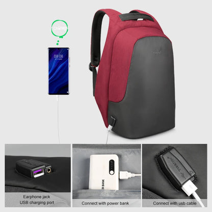 Tigernu Anti theft 15.6" USB Charging Causal Backpack Women Travel Waterproof Fashion Schoolbag Backpack Female For Teenagers