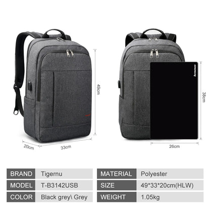 Tigernu Anti-theft USB Charging 15.6-17inch Laptop Backpack Women Backpack Mochila School Backpack Bag Casual Female Laptop Bag