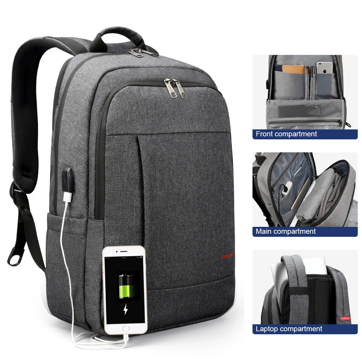 Tigernu Anti-theft USB Charging 15.6-17inch Laptop Backpack Women Backpack Mochila School Backpack Bag Casual Female Laptop Bag