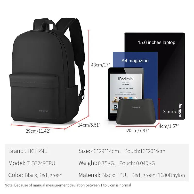 Tigernu Brand New Light Weight Women Backpacks 15.6 inch Laptop Fashion School Backpack Bag Female Durable Waterproof Female Bag