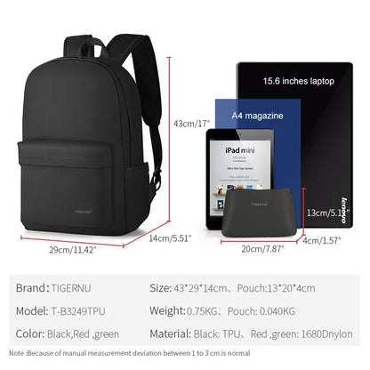 Tigernu Brand New Light Weight Women Backpacks 15.6 inch Laptop Fashion School Backpack Bag Female Durable Waterproof Female Bag