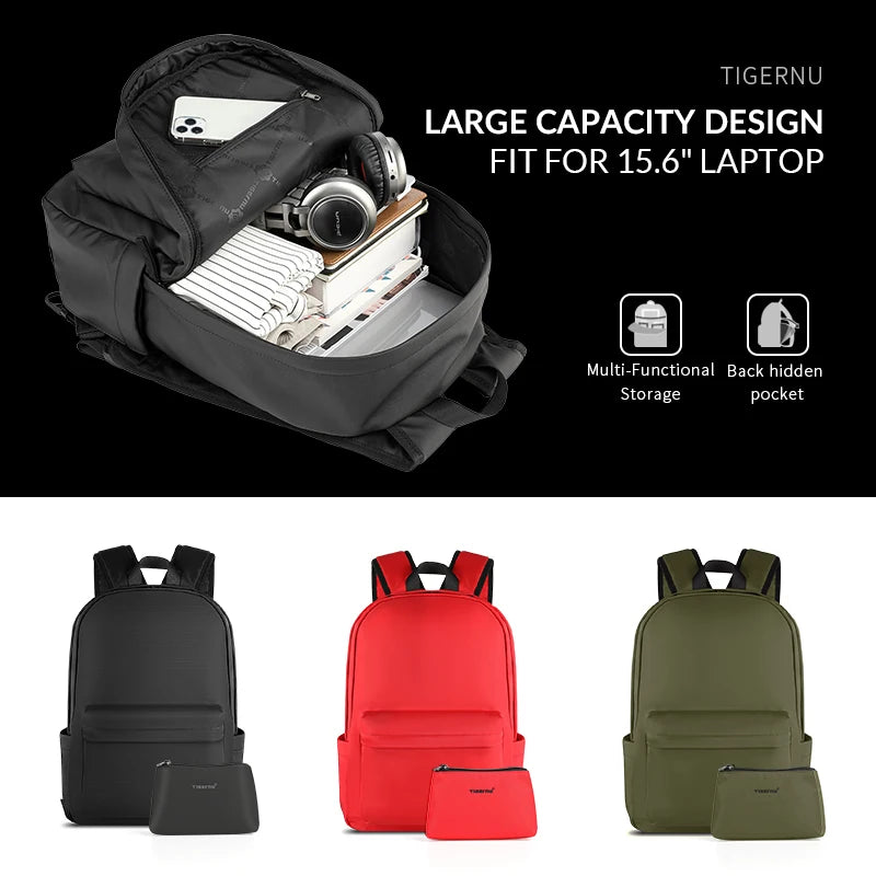 Tigernu Brand New Light Weight Women Backpacks 15.6 inch Laptop Fashion School Backpack Bag Female Durable Waterproof Female Bag