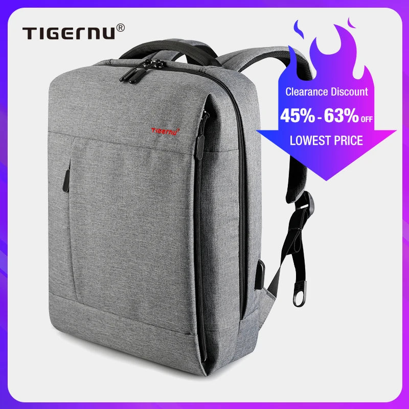 Tigernu Brand Slim Backpack USB charging Women 14inch Laptop Backpacks Women Splashproof Simple School Backpack Bag for Teenager