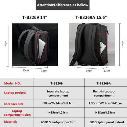 Tigernu Brand Slim Backpack USB charging Women 14inch Laptop Backpacks Women Splashproof Simple School Backpack Bag for Teenager