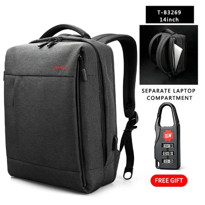 Tigernu Brand Slim Backpack USB charging Women 14inch Laptop Backpacks Women Splashproof Simple School Backpack Bag for Teenager