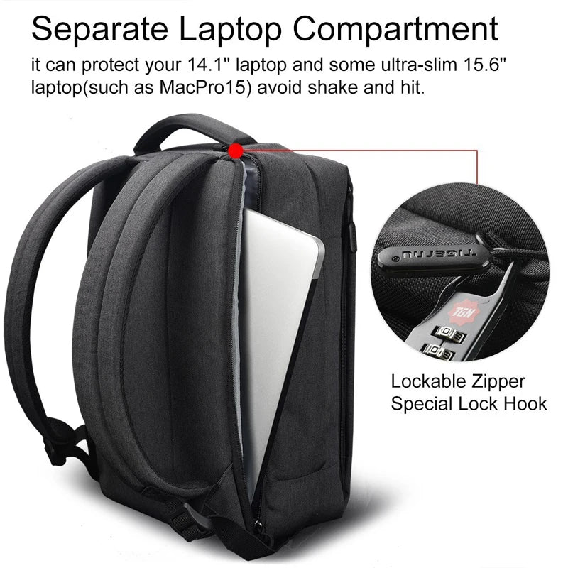 Tigernu Brand Slim Backpack USB charging Women 14inch Laptop Backpacks Women Splashproof Simple School Backpack Bag for Teenager