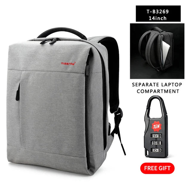 Tigernu Brand Slim Backpack USB charging Women 14inch Laptop Backpacks Women Splashproof Simple School Backpack Bag for Teenager