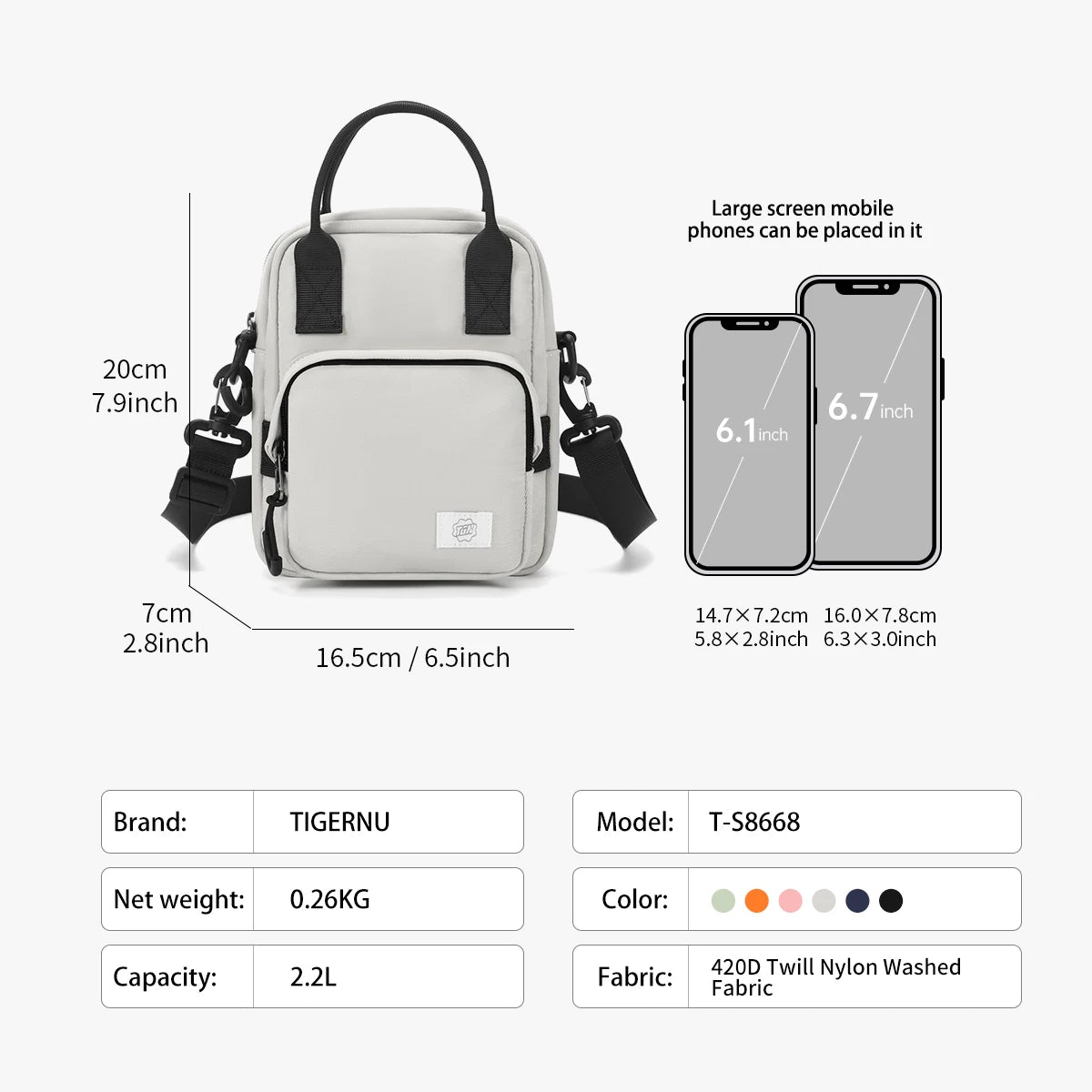 Tigernu Casual Shoulder bag Girl's Handbag Mini Sling Bag Multicolour Phone Bags Female bolsa  Women's Bag Purse Bag Original