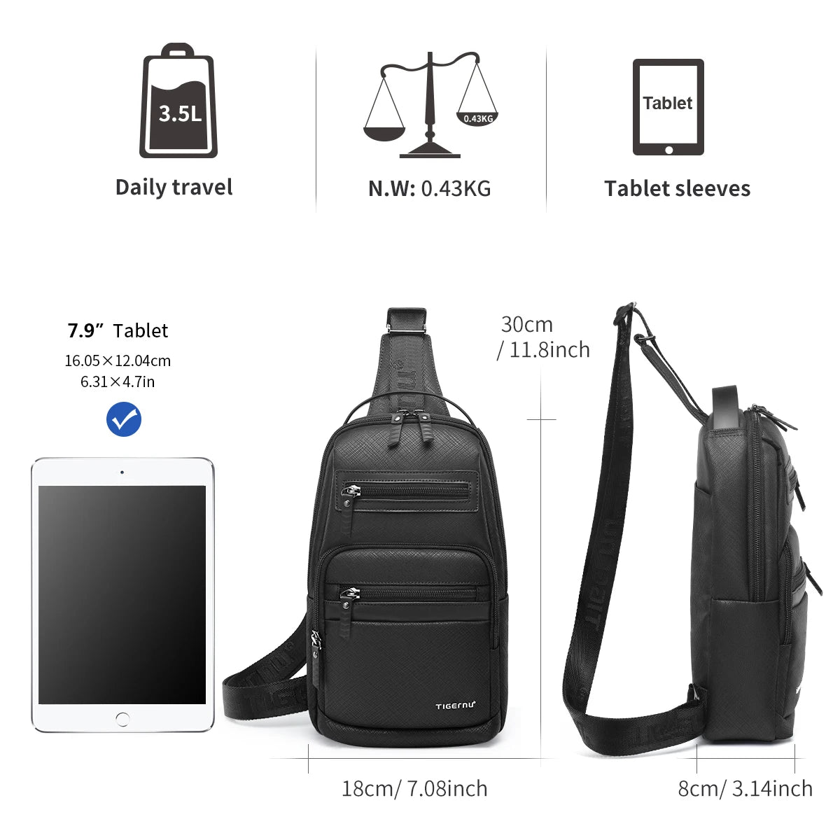 Tigernu Fashion Travel Mini Bag Gifts Men High Quality Waterproof Shoulder Bag Small Crossbody Bag For Men Messenger Bag