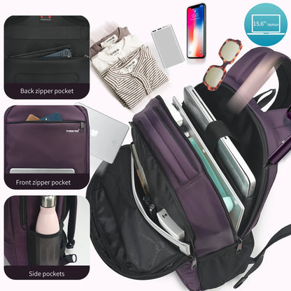 Tigernu Fashion Women Backpack Purple Anti Theft 15.6inch Laptop Backpack Female Waterproof Travel Backpack School Backpack Bags