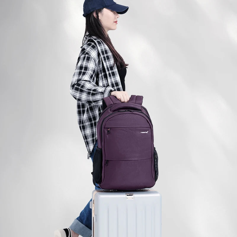 Tigernu Fashion Women Backpack Purple Anti Theft 15.6inch Laptop Backpack Female Waterproof Travel Backpack School Backpack Bags
