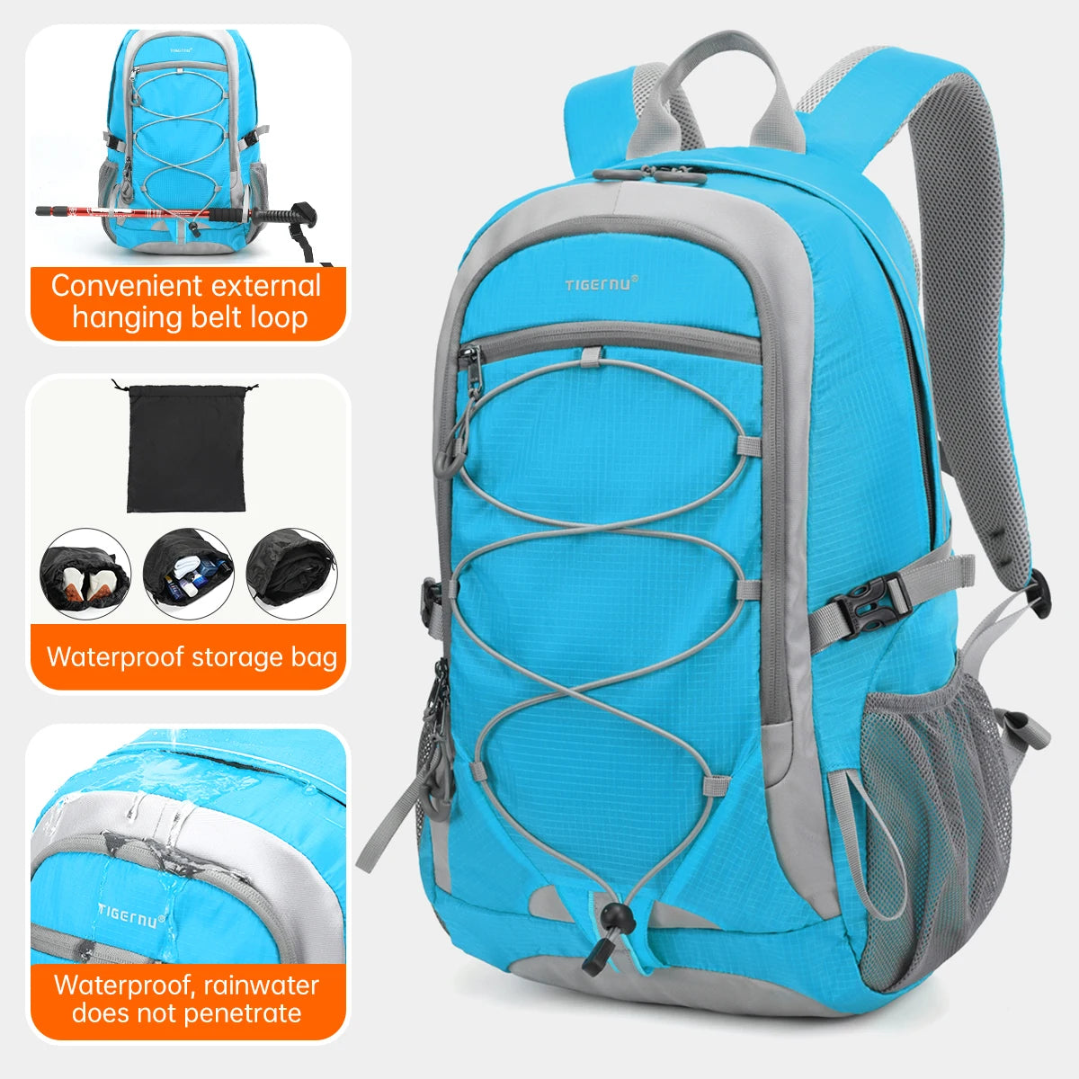 Tigernu Female Climbing Backpack Men Outdoor Bag Waterproof Travel Backpack Women Light Sport Backpack Bag For Men Hiking Bag