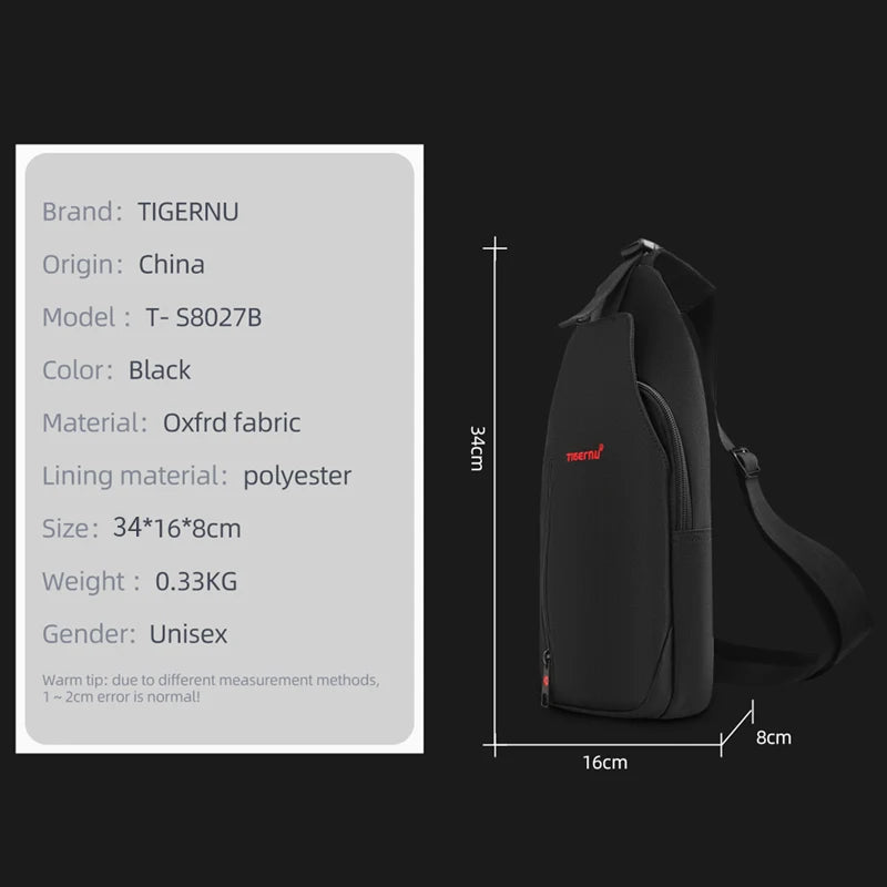 Tigernu Gift Men Crossbody Bag Splashproof Brand Messenger Bag Mini Ipad Mobile Money Phone Belt Chest Bag Male Small Bag