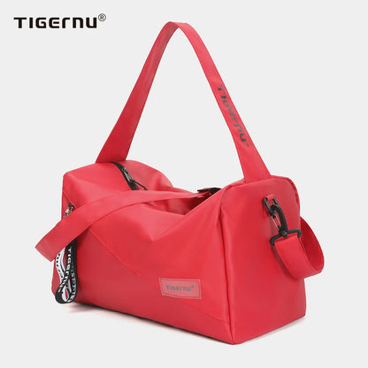 Tigernu Girl Sports Gym Bag FemaleTravel Duffel HandBags Fitness Bag With Shoes Compartment for Women Light Weight Shot Trip Bag