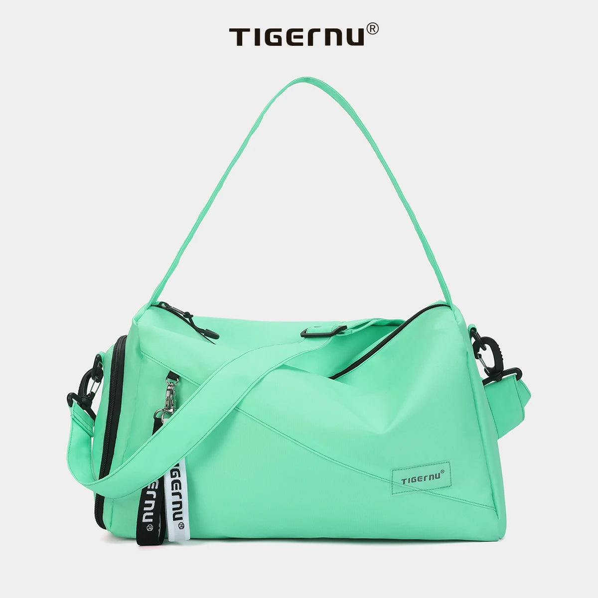 Tigernu Girl Sports Gym Bag FemaleTravel Duffel HandBags Fitness Bag With Shoes Compartment for Women Light Weight Shot Trip Bag