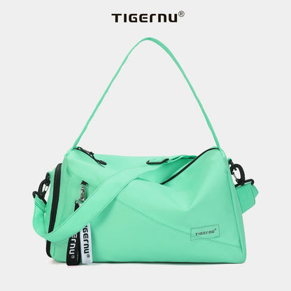 Tigernu Girl Sports Gym Bag FemaleTravel Duffel HandBags Fitness Bag With Shoes Compartment for Women Light Weight Shot Trip Bag