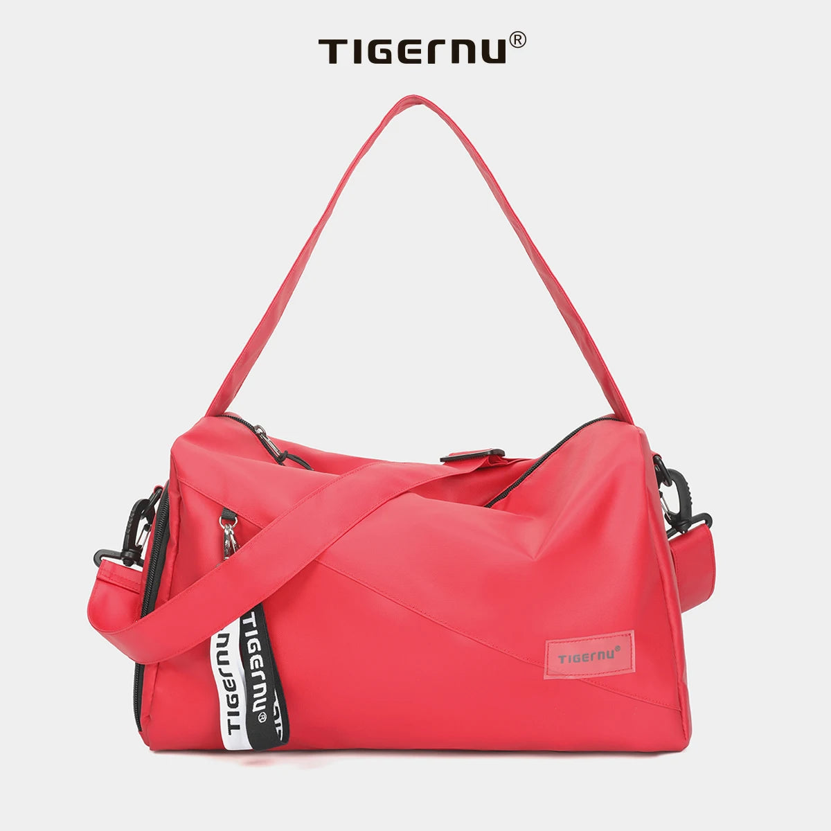 Tigernu Girl Sports Gym Bag FemaleTravel Duffel HandBags Fitness Bag With Shoes Compartment for Women Light Weight Shot Trip Bag