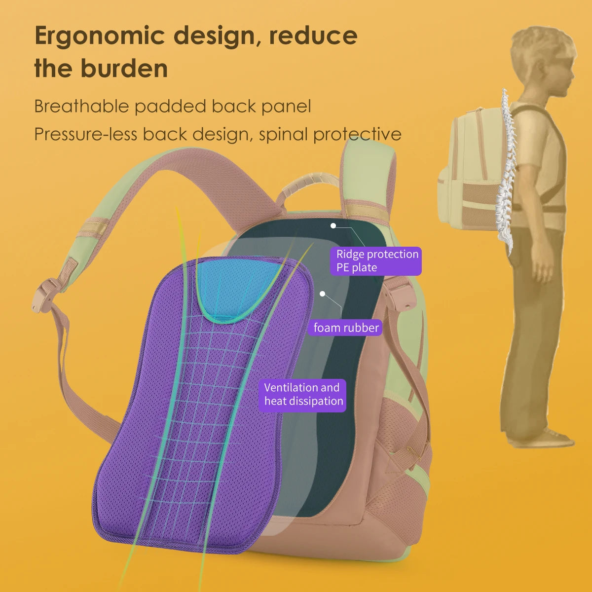 Tigernu Girls  Boys Schoolbags Children Backpack Large Capacity Waterproof Reflective Design Kids Bag Cute Children Backpack Bag