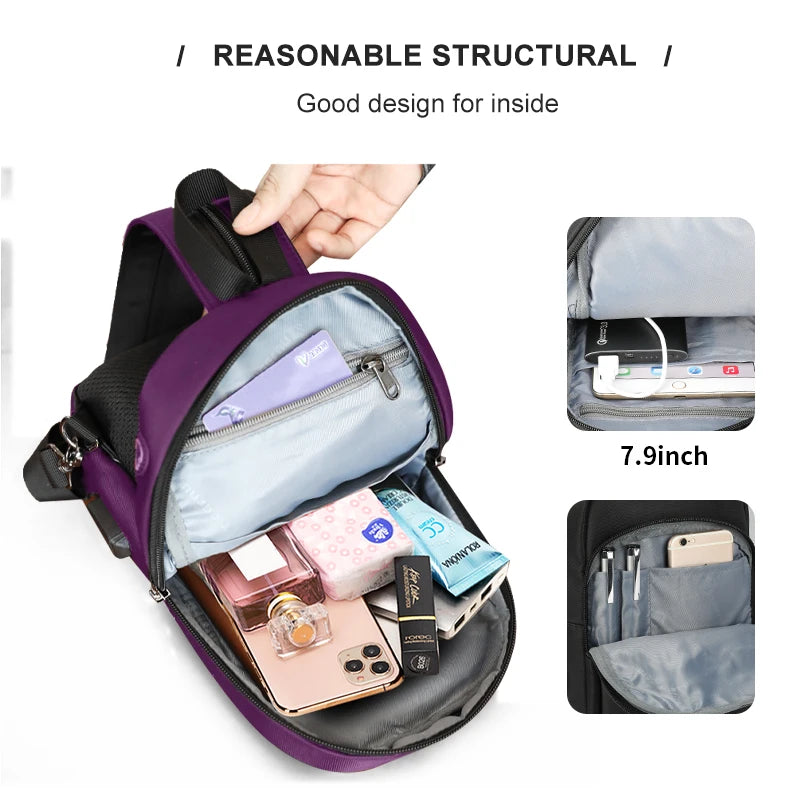 Tigernu High Quality USB Charging iPad Women Waterproof Shoulder Bag Backpack Light Weight  Fashion Casual Mini Bags For Women
