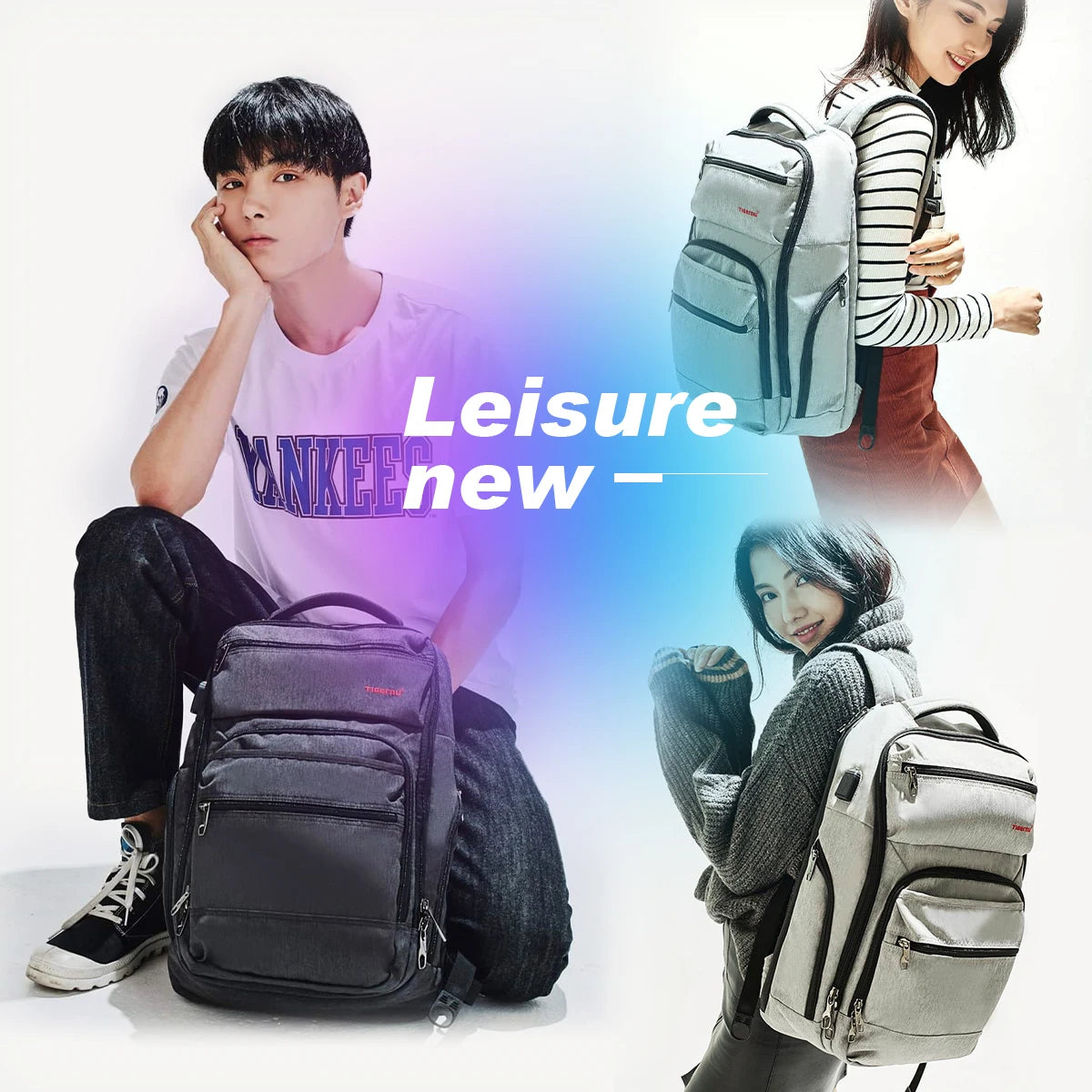 Tigernu Large Capaity Expandable Backpack Female Travel Durable Mochila Bag USB Charging Multiple Pockets Laptop Backpack Рюкзак