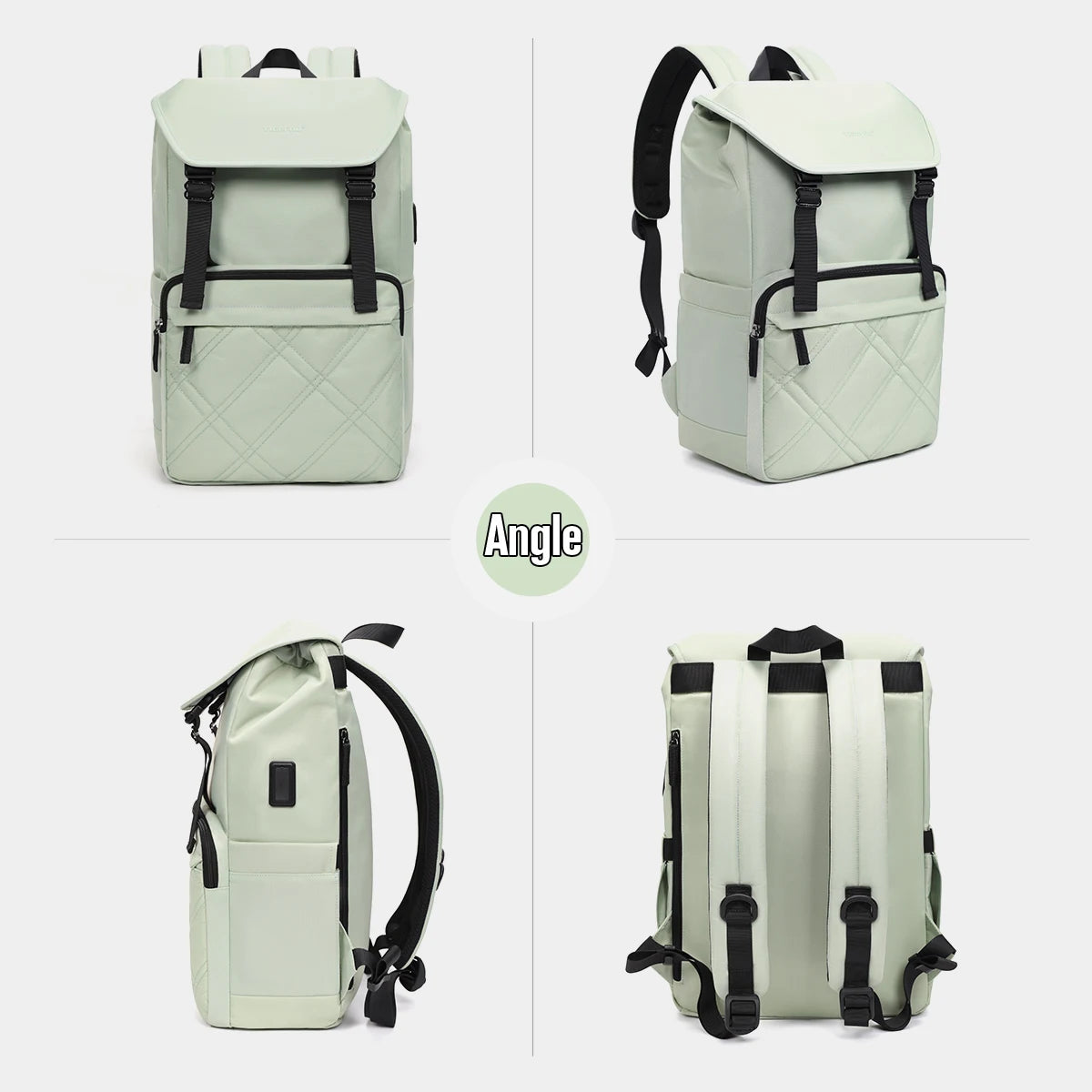 Tigernu Leisure College Backpack For Girls Women Daily Multifunctional Laptop Bag 15.6 Inch Travel Outdoor USB Charging Backbag