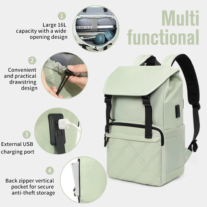 Tigernu Leisure College Backpack For Girls Women Daily Multifunctional Laptop Bag 15.6 Inch Travel Outdoor USB Charging Backbag
