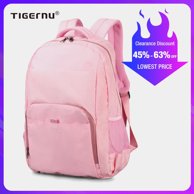 Tigernu New 14.1" Pink/Blue Shoulders School Backpack Bag Travel Backpacks For Girl Mini Bags Women College Backpack For Female