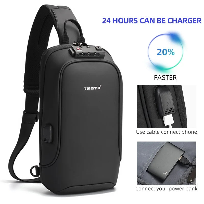 Tigernu New Small TSA Anti theft Lock Women Crossbody Bag Fashion Bag Travel Chest Bags For Women Waterproof Female School Bags