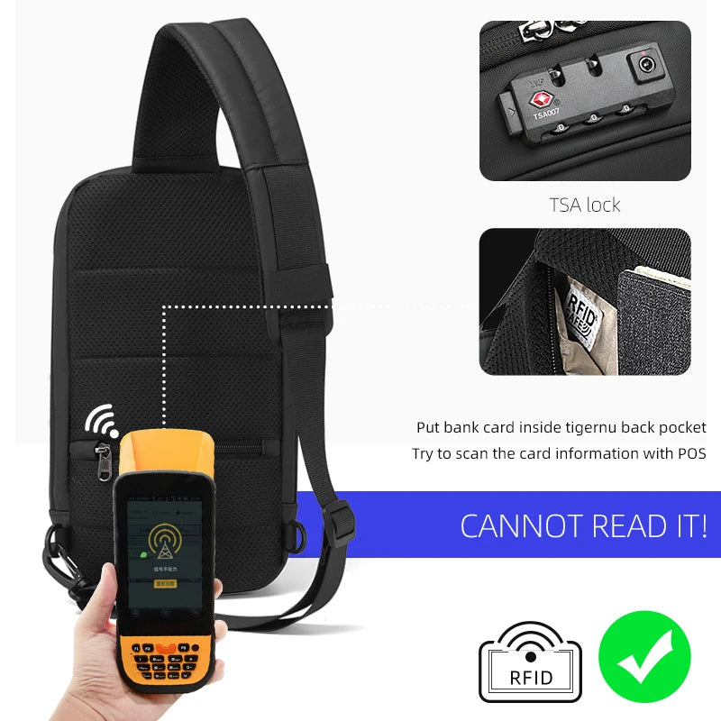 Tigernu New Small TSA Anti theft Lock Women Crossbody Bag Fashion Bag Travel Chest Bags For Women Waterproof Female School Bags