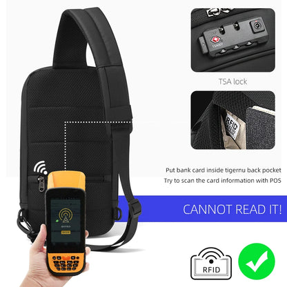 Tigernu New Small TSA Anti theft Lock Women Crossbody Bag Fashion Bag Travel Chest Bags For Women Waterproof Female School Bags