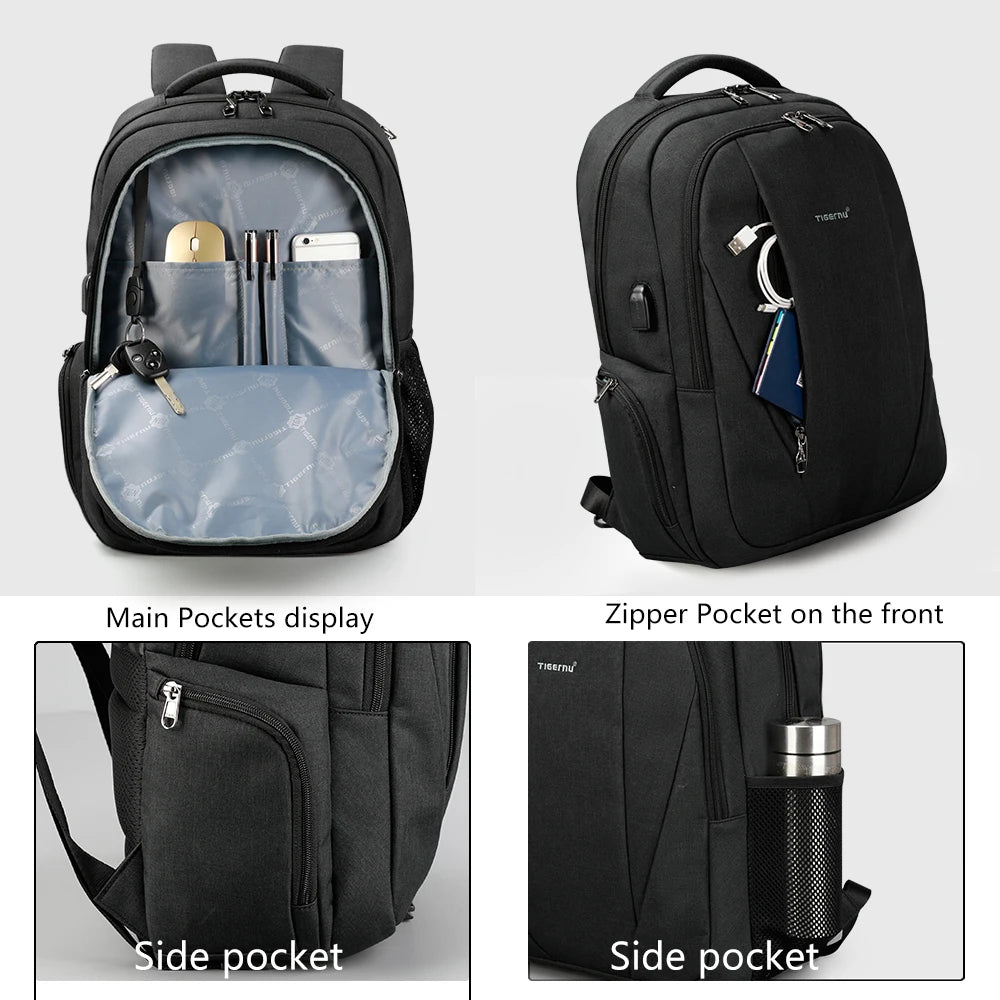 Tigernu USB Charging 15.6"Laptop Anti theft Backpack Women Anti theft School Backpack Bag Female Casual Women Mochilas For Girls