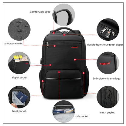 Tigernu Waterproof Women Backpack 15.6 inch Anti theft Laptop Backpack Female Mochila Fashion Large Capacity School Backpack Bag