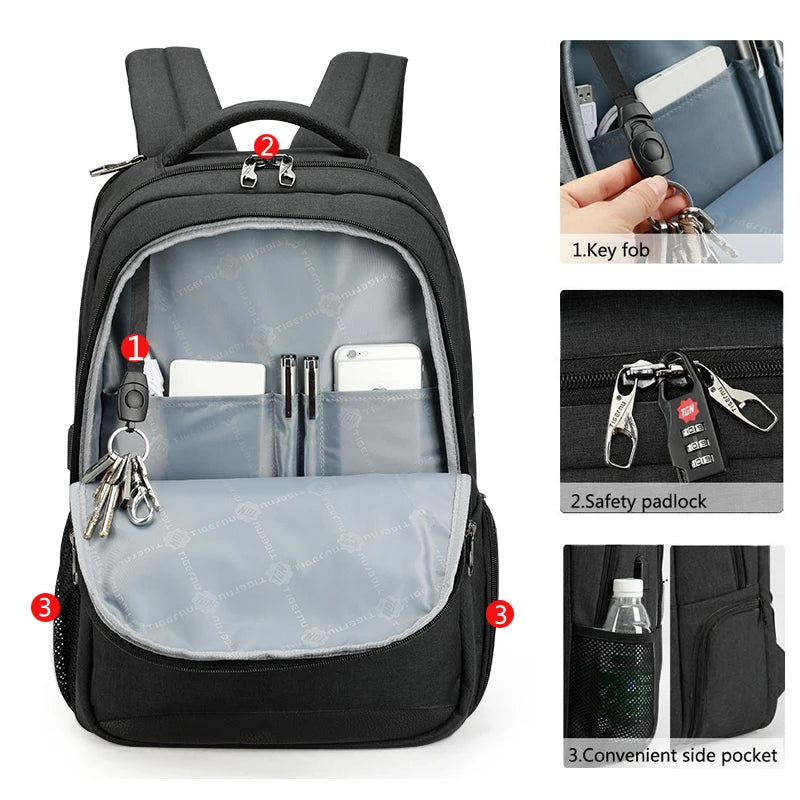 Tigernu Women  Backpack Anti theft USB Charging 15.6"Laptop Bag Mochila Feminine Female Backpack Fashion College School Backpack