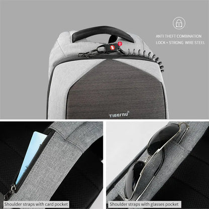 Tigernu Women Fashion Casual Business High Quality Carbon Steel Anti-theft Waterproof Female School Travel Laptop Backpack Girls