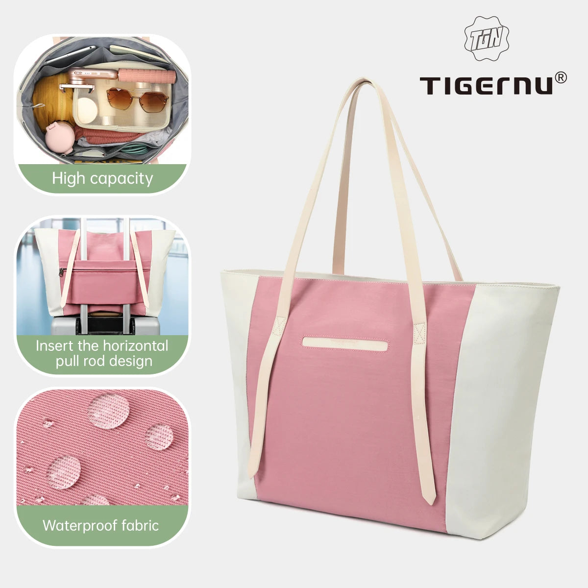 Tigernu Women Fashion Tote Bags Large Capacity Female Shoulder Side Bag Handbags Trending Beach Shopping Bag bolsas  сумка