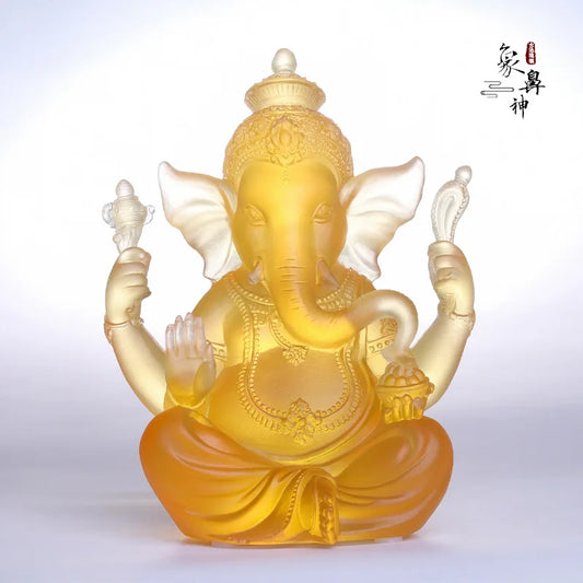 Time-honored methods coloured glaze Thailand Elephant trunk statue India Southeast Asia  Ganesha God of Wealth and Nobility