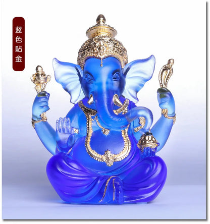 Time-honored methods coloured glaze Thailand Elephant trunk statue India Southeast Asia  Ganesha God of Wealth and Nobility