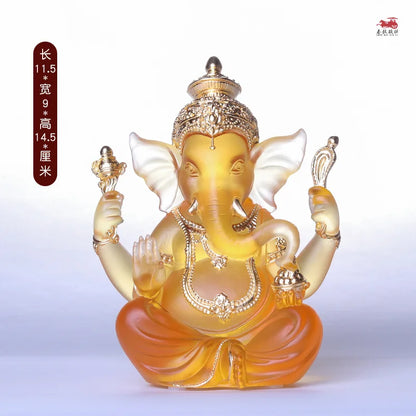 Time-honored methods coloured glaze Thailand Elephant trunk statue India Southeast Asia  Ganesha God of Wealth and Nobility